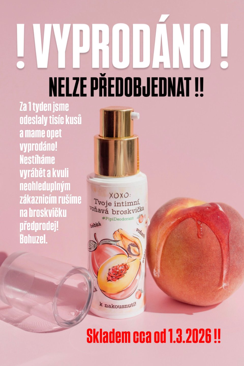 Intimní Deodorant Broskvička